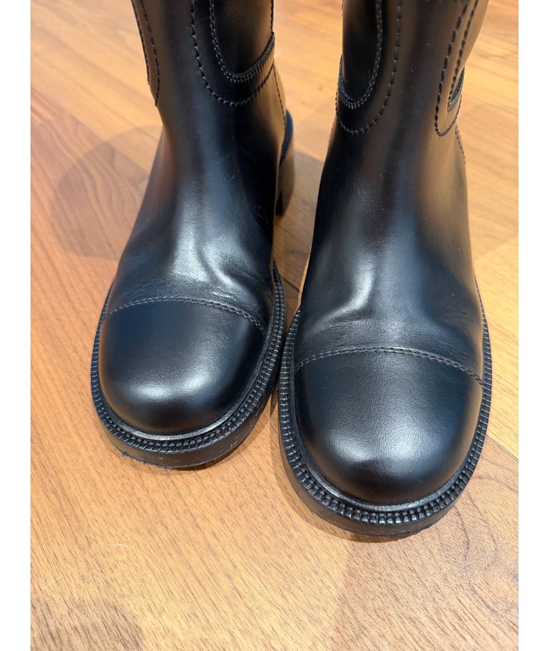 CHANEL Черные кожаные полусапоги, фото 7