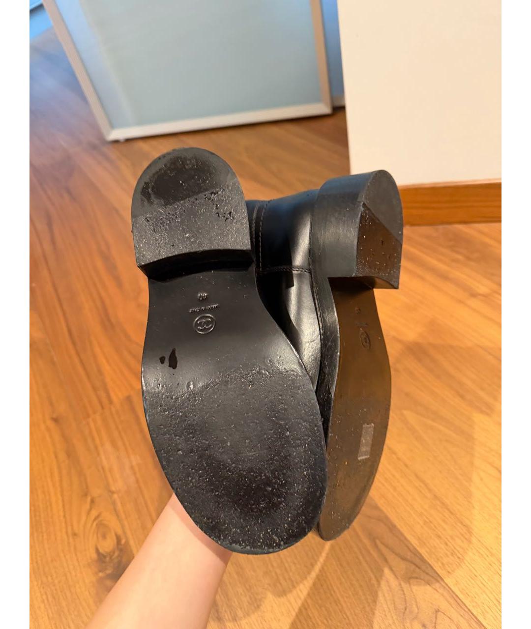 CHANEL Черные кожаные полусапоги, фото 6