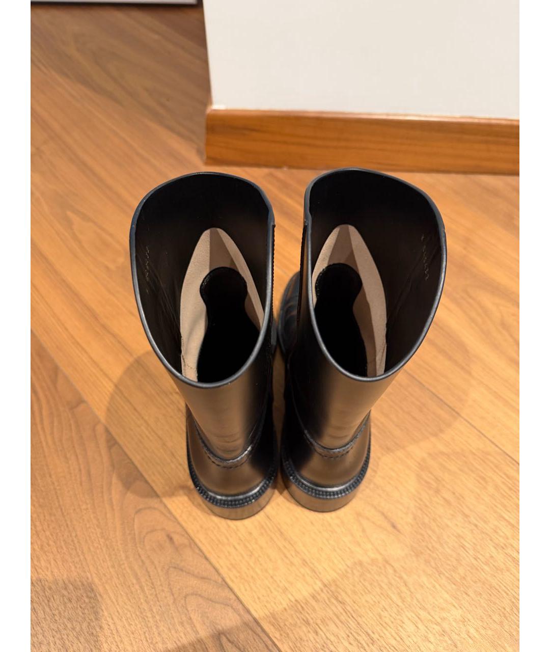 CHANEL Черные кожаные полусапоги, фото 3