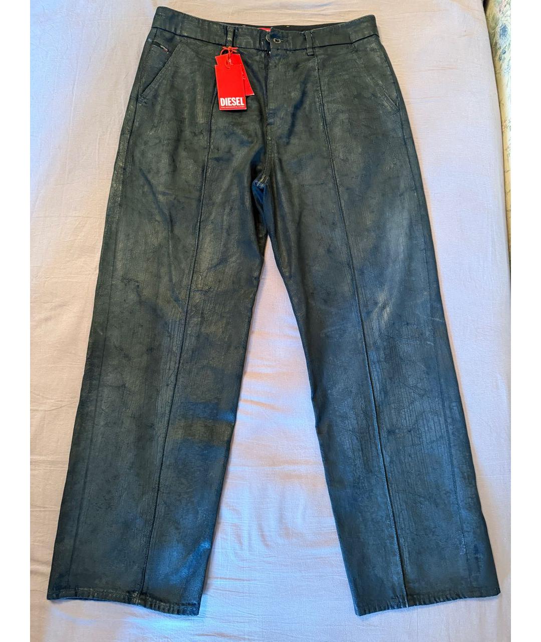 DIESEL Антрацитовые хлопковые прямые джинсы, фото 4