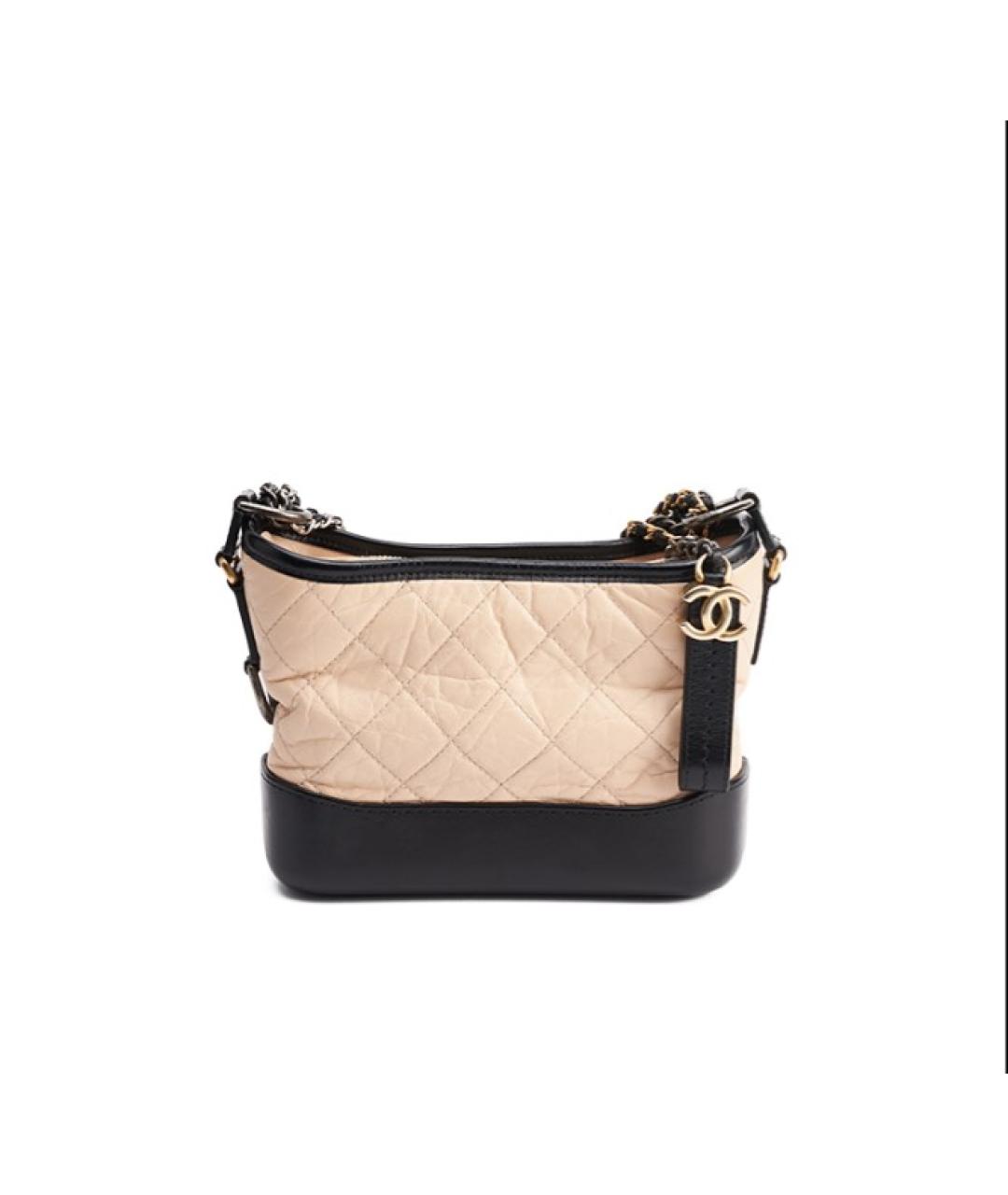 CHANEL Бежевая кожаная сумка через плечо, фото 8