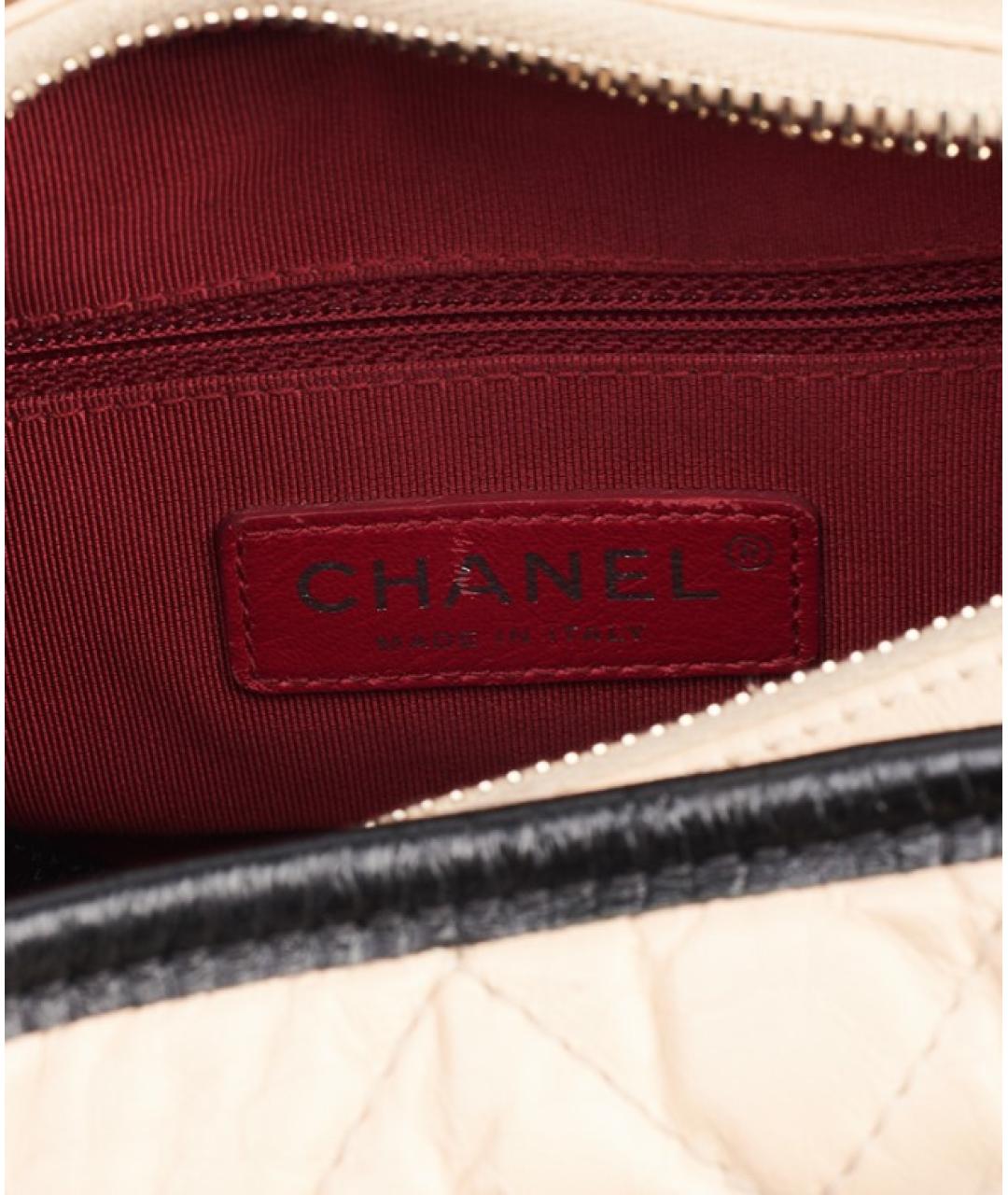 CHANEL Бежевая кожаная сумка через плечо, фото 9