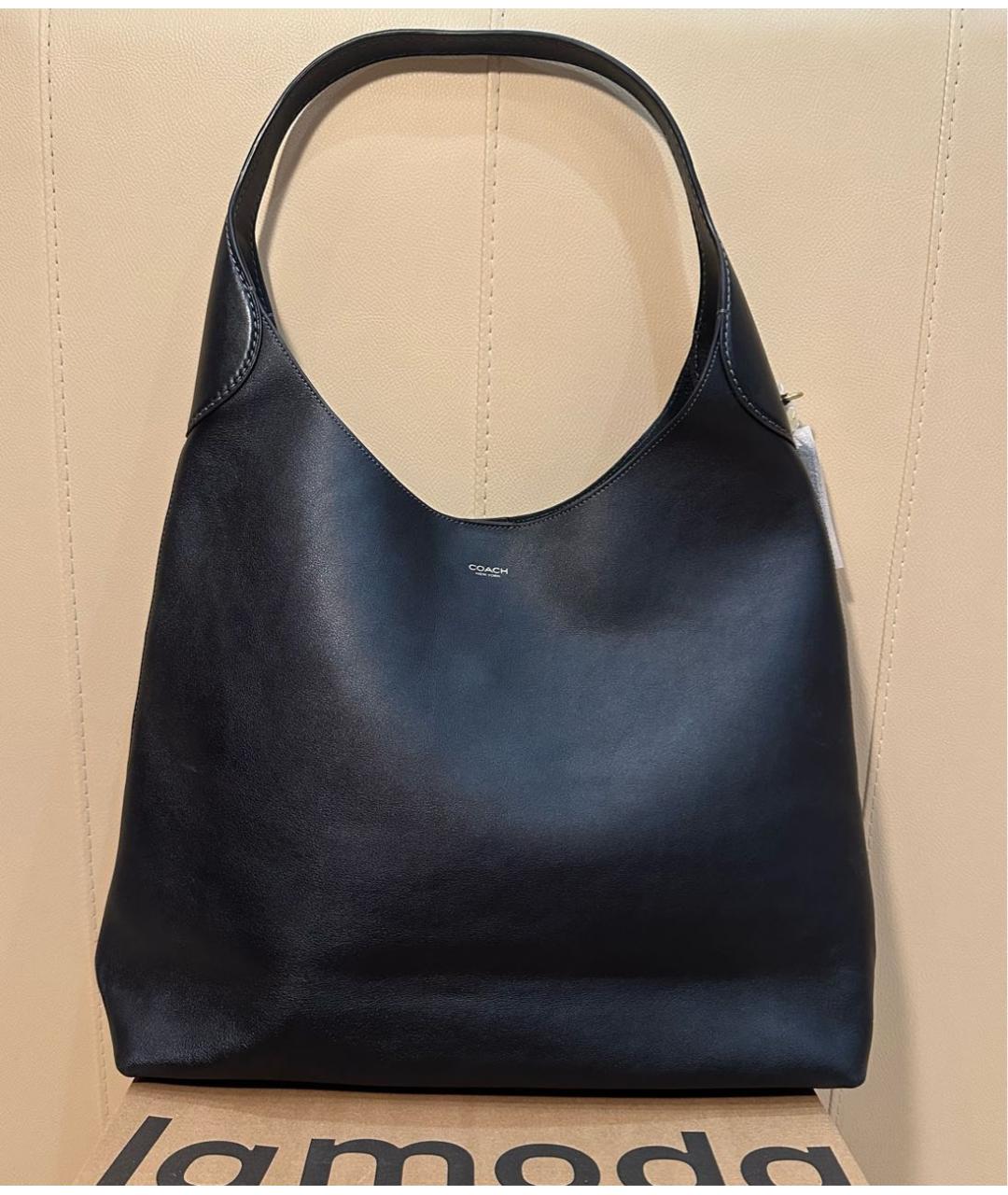 COACH Черная кожаная сумка тоут, фото 2