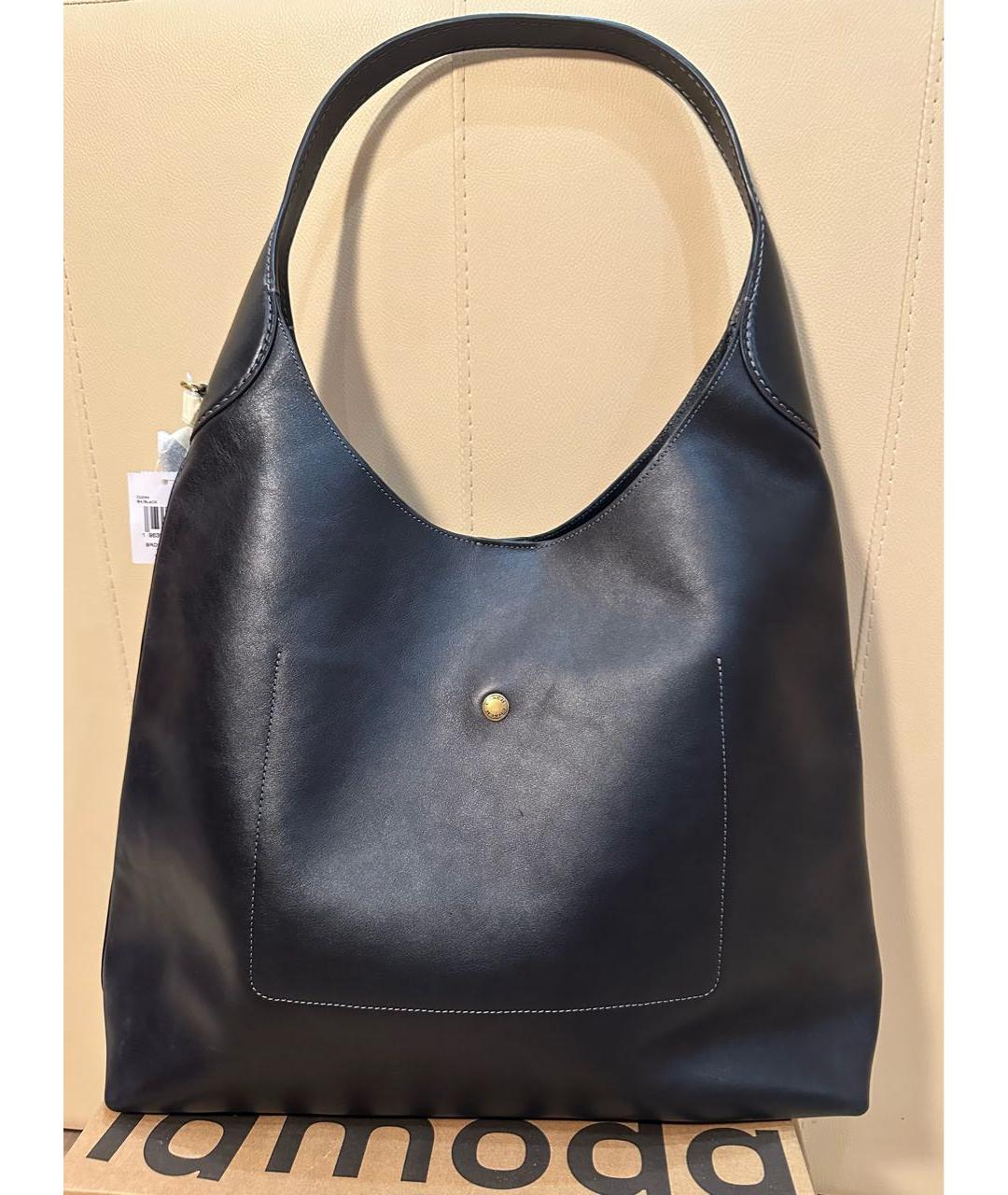 COACH Черная кожаная сумка тоут, фото 8