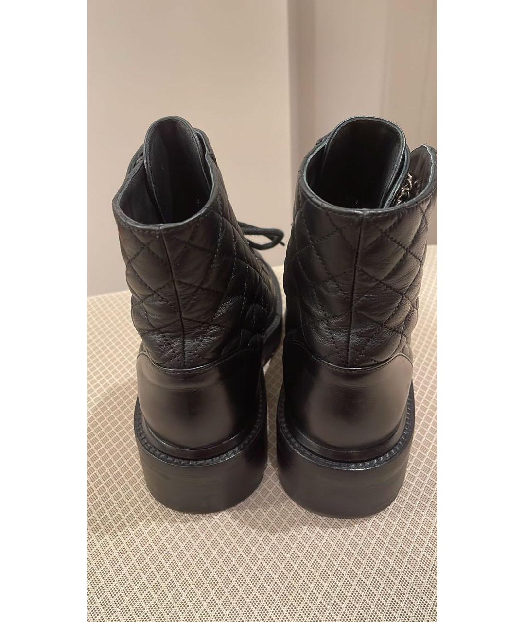 CHANEL Черные кожаные ботинки, фото 3