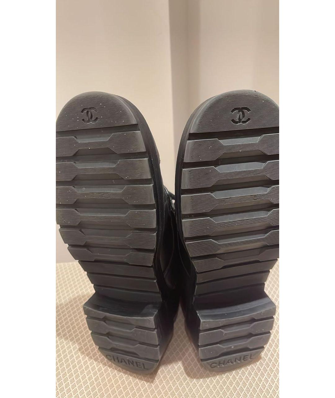 CHANEL Черные кожаные ботинки, фото 5