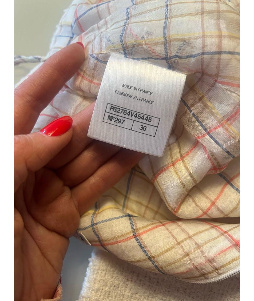 CHANEL Белая шерстяная юбка мини, фото 3