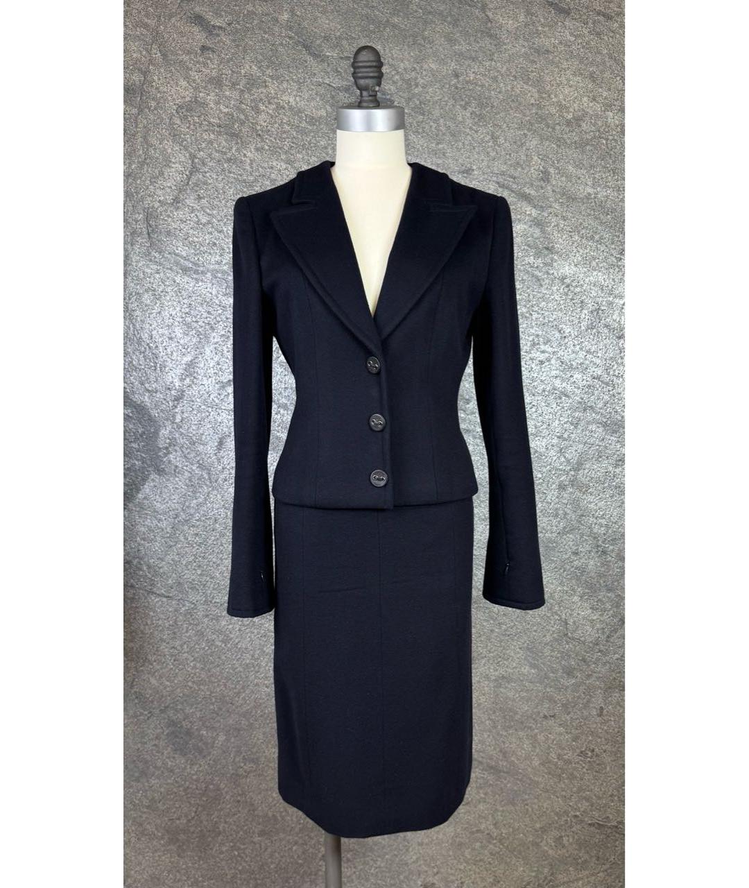 CHANEL Темно-синий кашемировый костюм с юбками, фото 5
