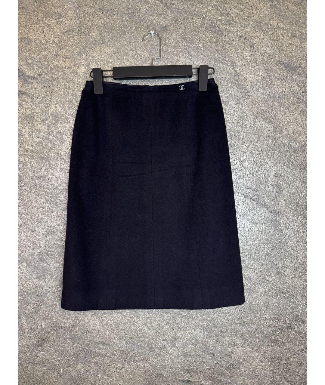 CHANEL Темно-синий кашемировый костюм с юбками, фото 2