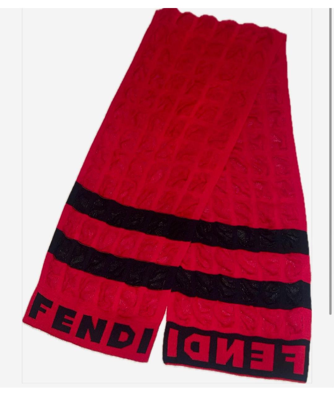 FENDI Красный кашемировый шарф, фото 8