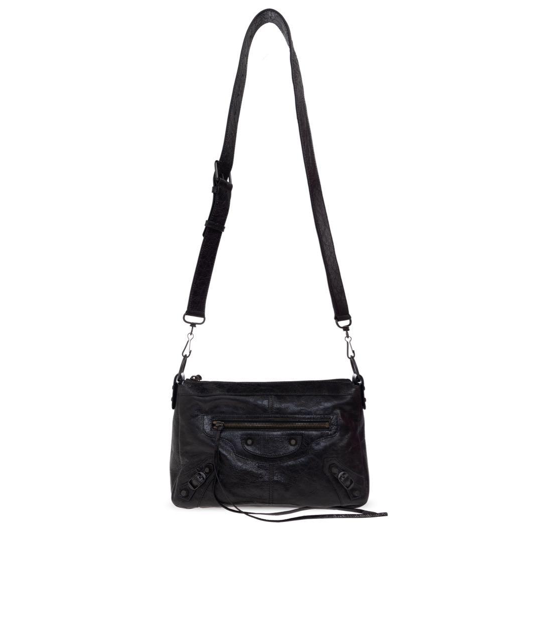 BALENCIAGA Черная кожаная сумка через плечо, фото 3