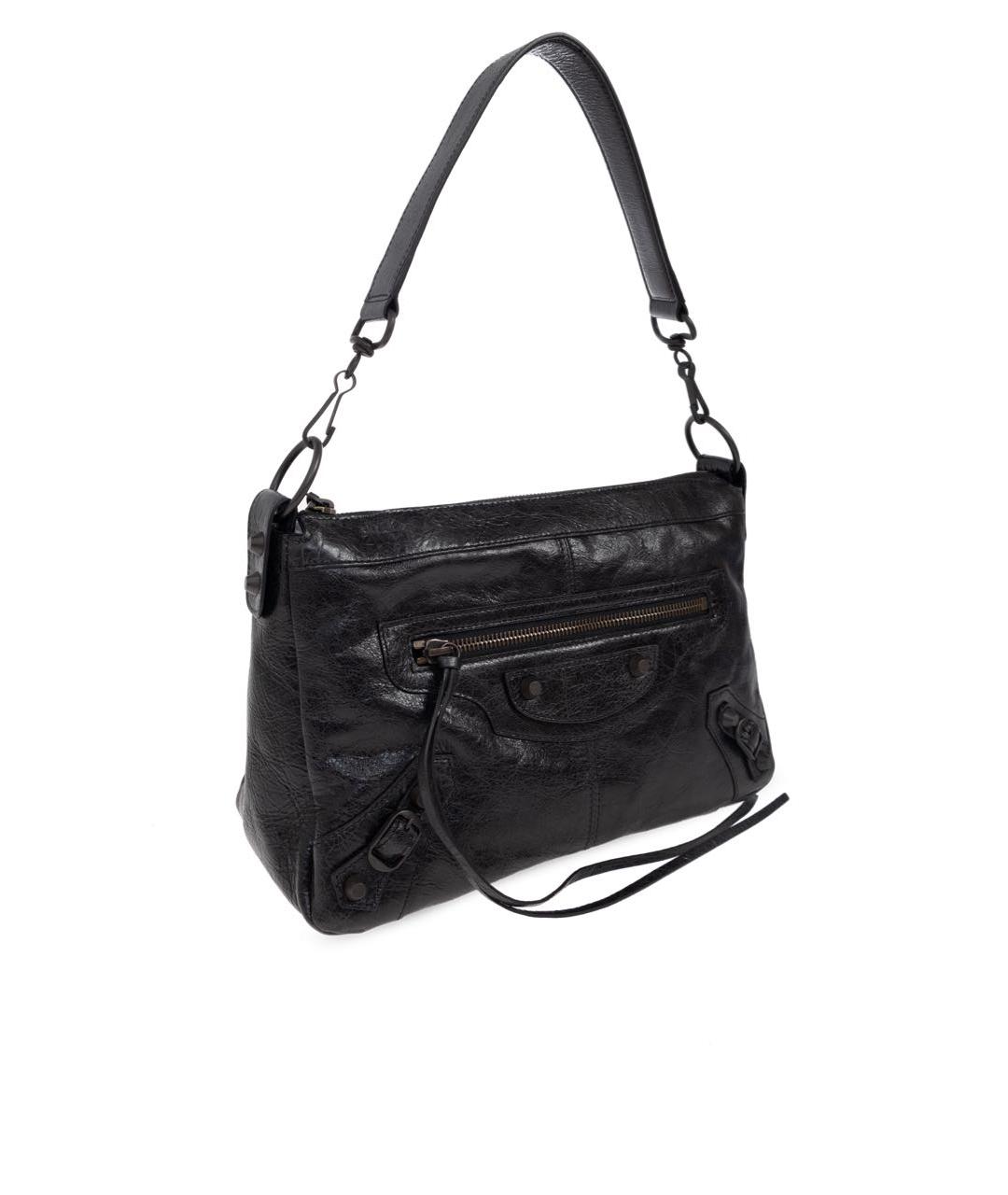 BALENCIAGA Черная кожаная сумка через плечо, фото 4