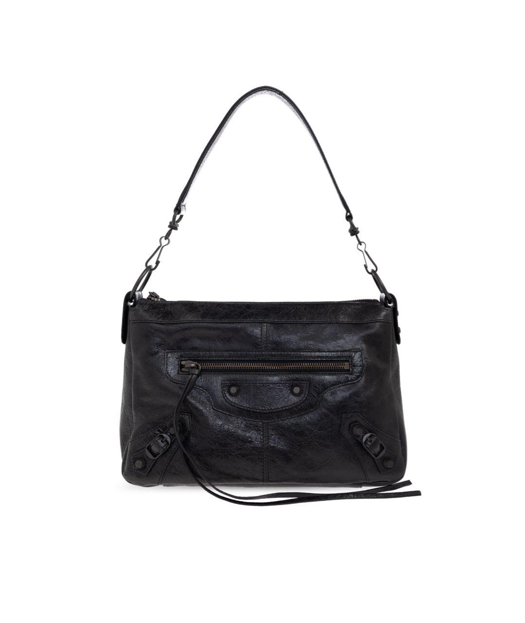 BALENCIAGA Черная кожаная сумка через плечо, фото 1