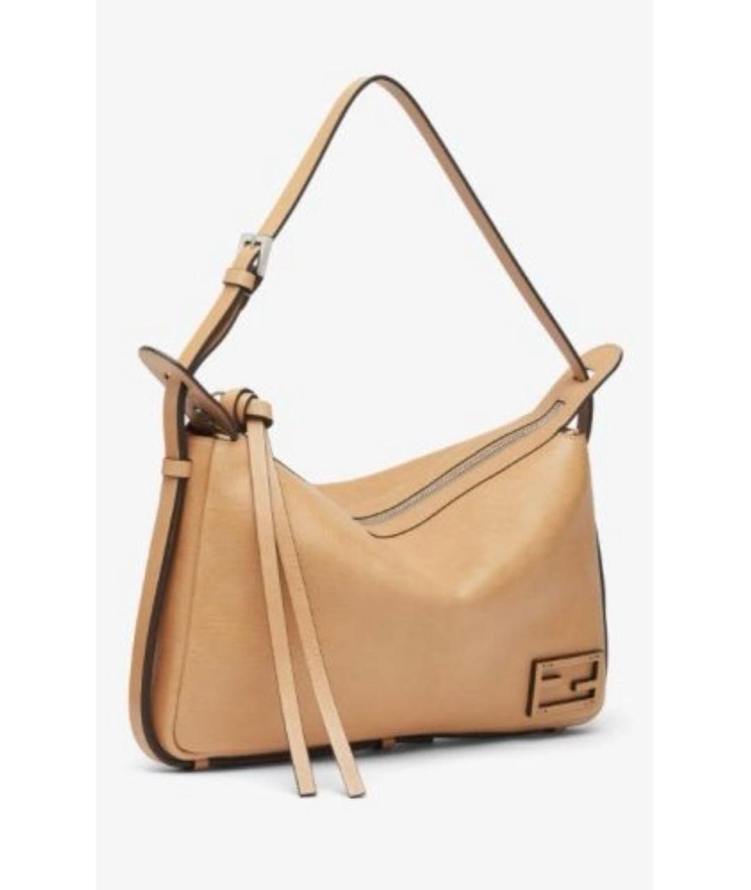 FENDI Коричневая кожаная сумка через плечо, фото 2