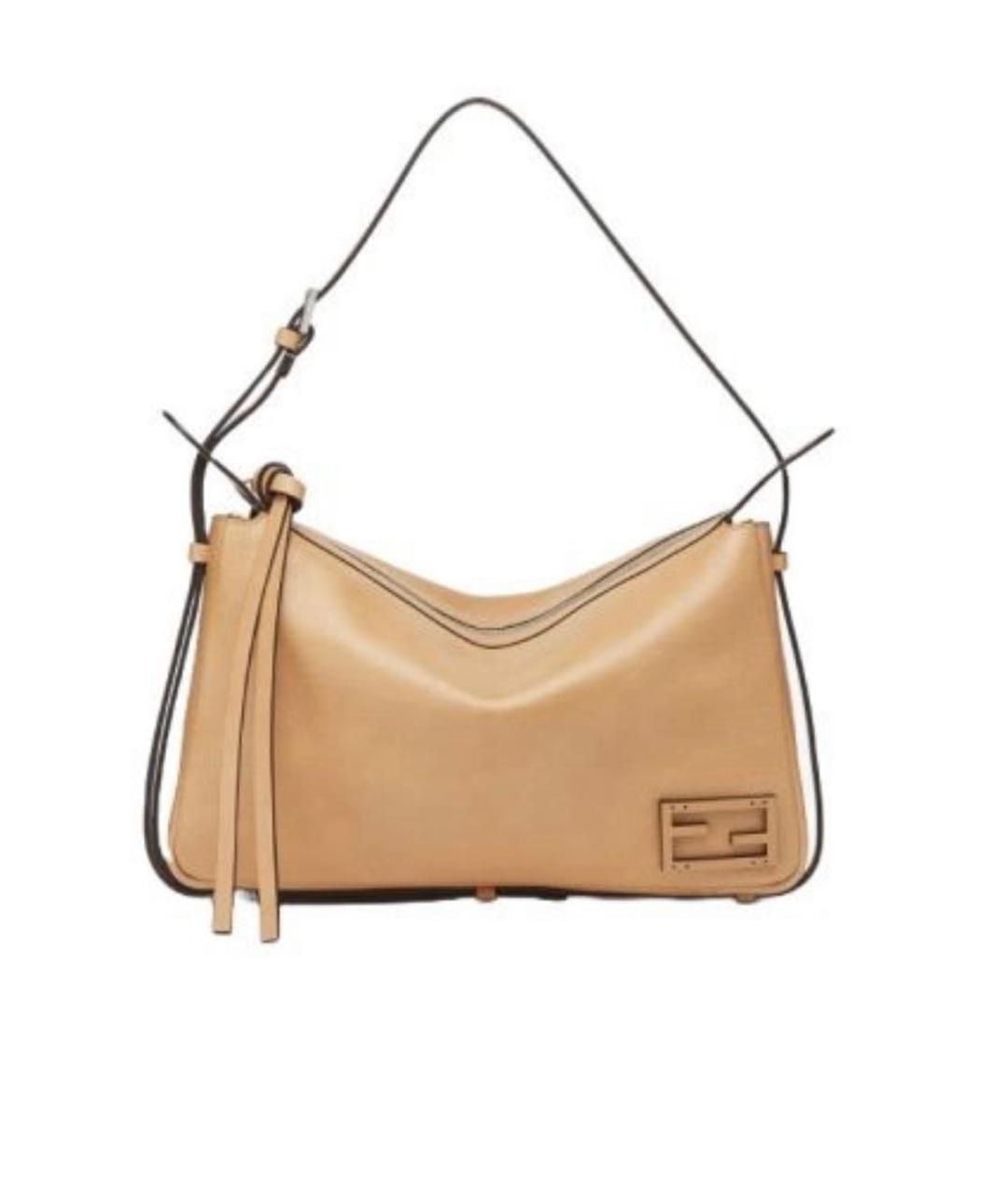 FENDI Коричневая кожаная сумка через плечо, фото 1