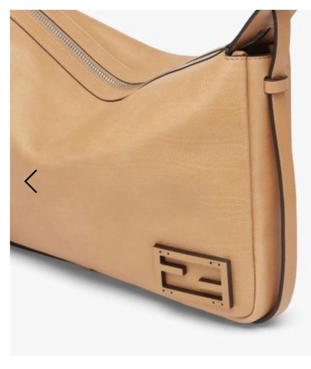 FENDI Коричневая кожаная сумка через плечо, фото 3