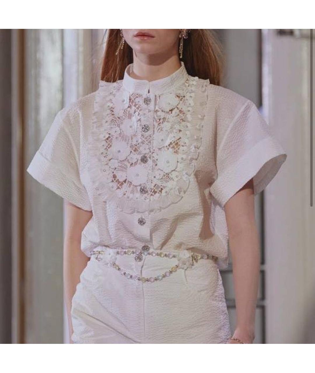 CHANEL Белая хлопковая блузы, фото 3