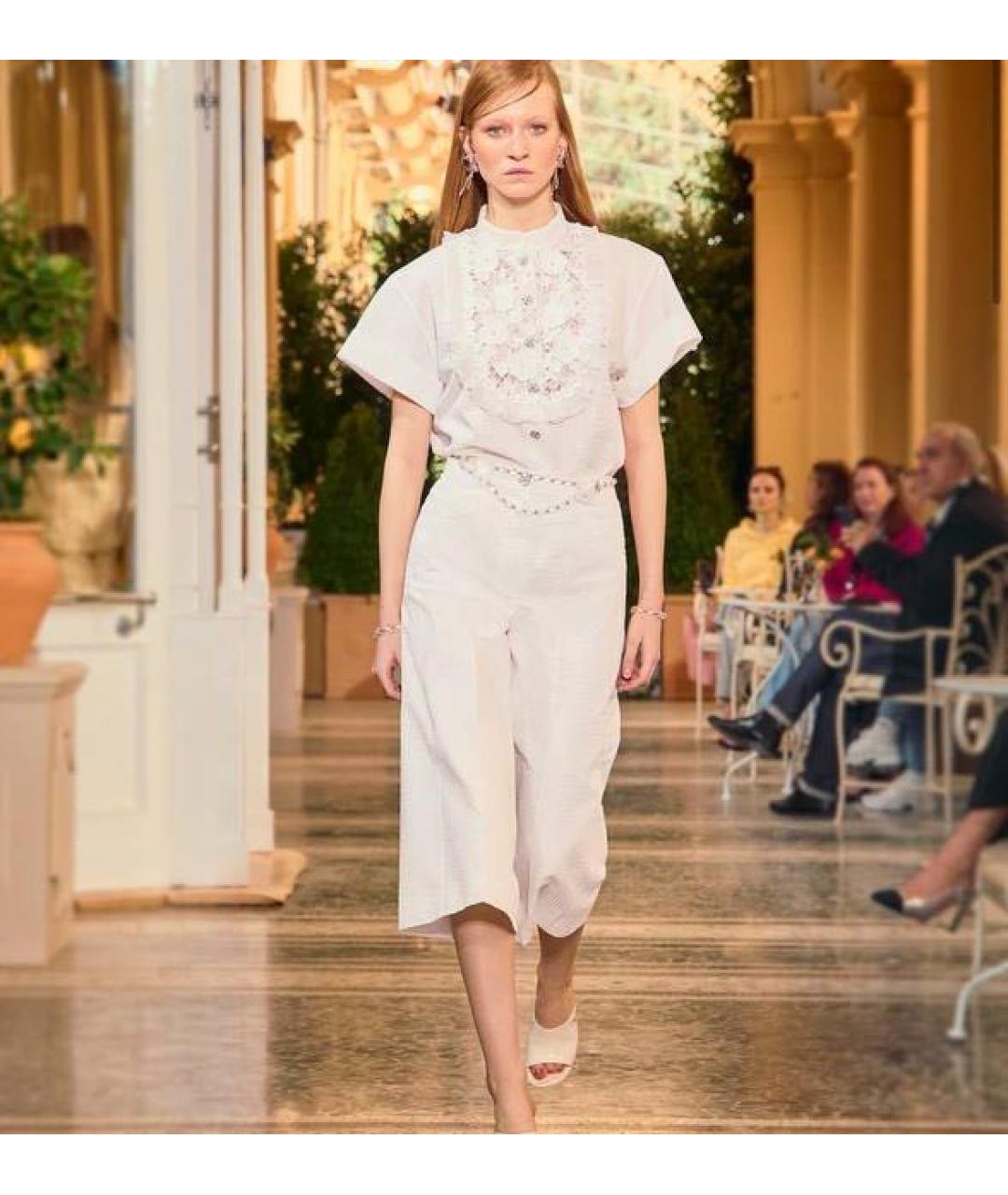 CHANEL Белая хлопковая блузы, фото 2