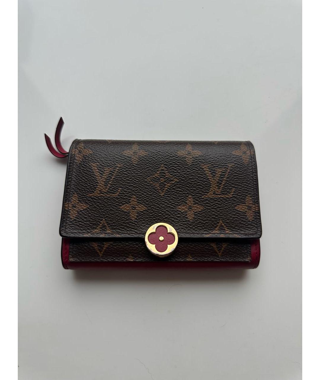 LOUIS VUITTON Коричневый кожаный кошелек, фото 9