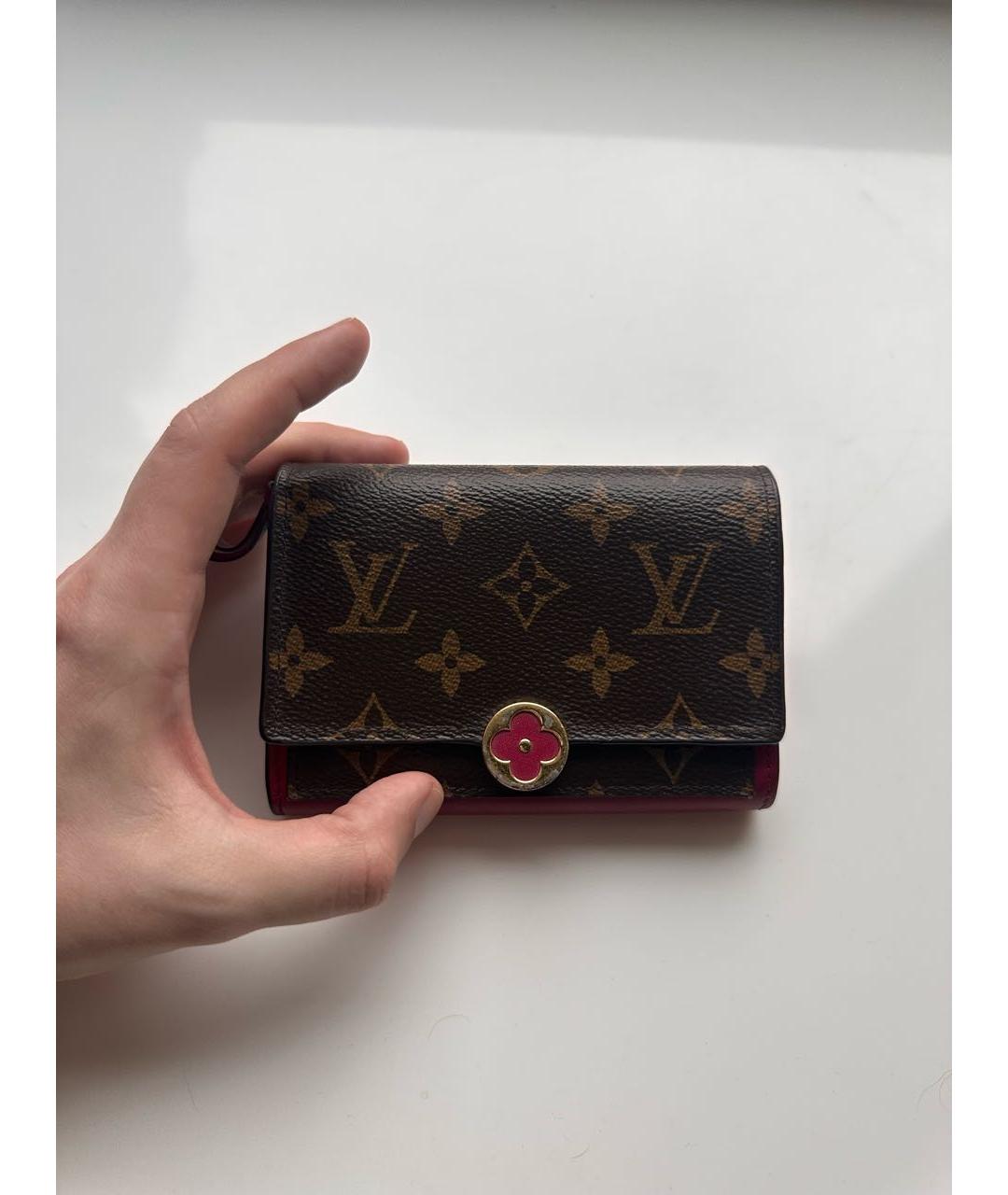 LOUIS VUITTON Коричневый кожаный кошелек, фото 2