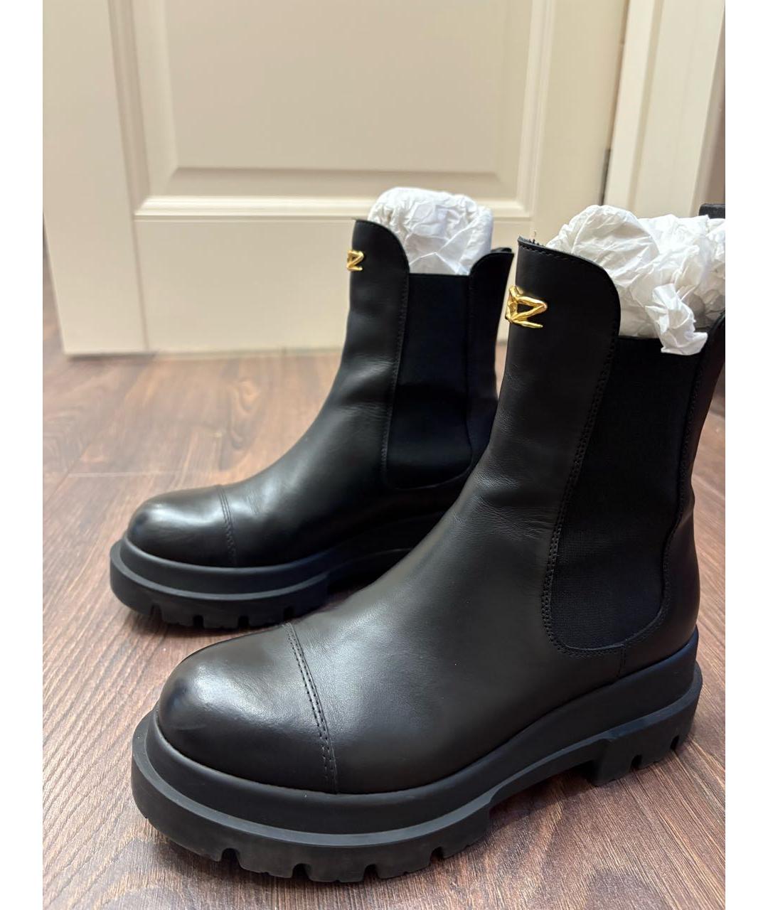 GIUSEPPE ZANOTTI DESIGN Черные кожаные полусапоги, фото 6