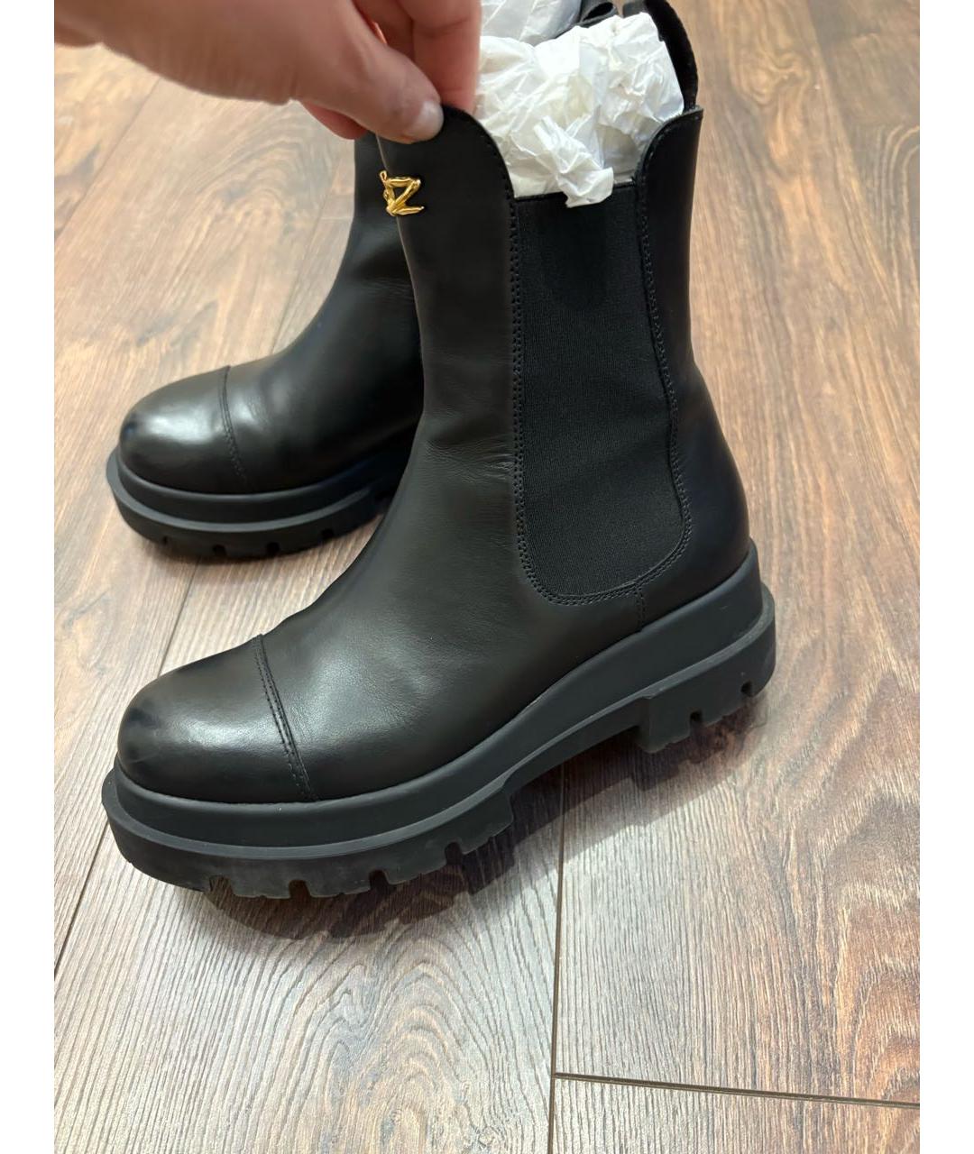 GIUSEPPE ZANOTTI DESIGN Черные кожаные полусапоги, фото 3