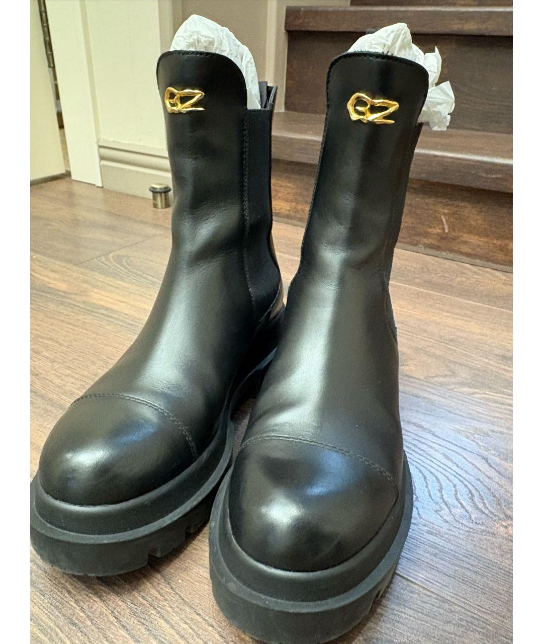 GIUSEPPE ZANOTTI DESIGN Черные кожаные полусапоги, фото 2