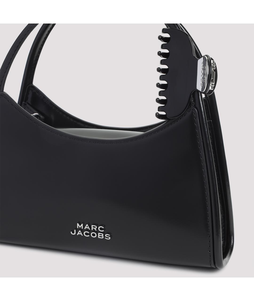 MARC JACOBS Черная кожаная сумка с короткими ручками, фото 4