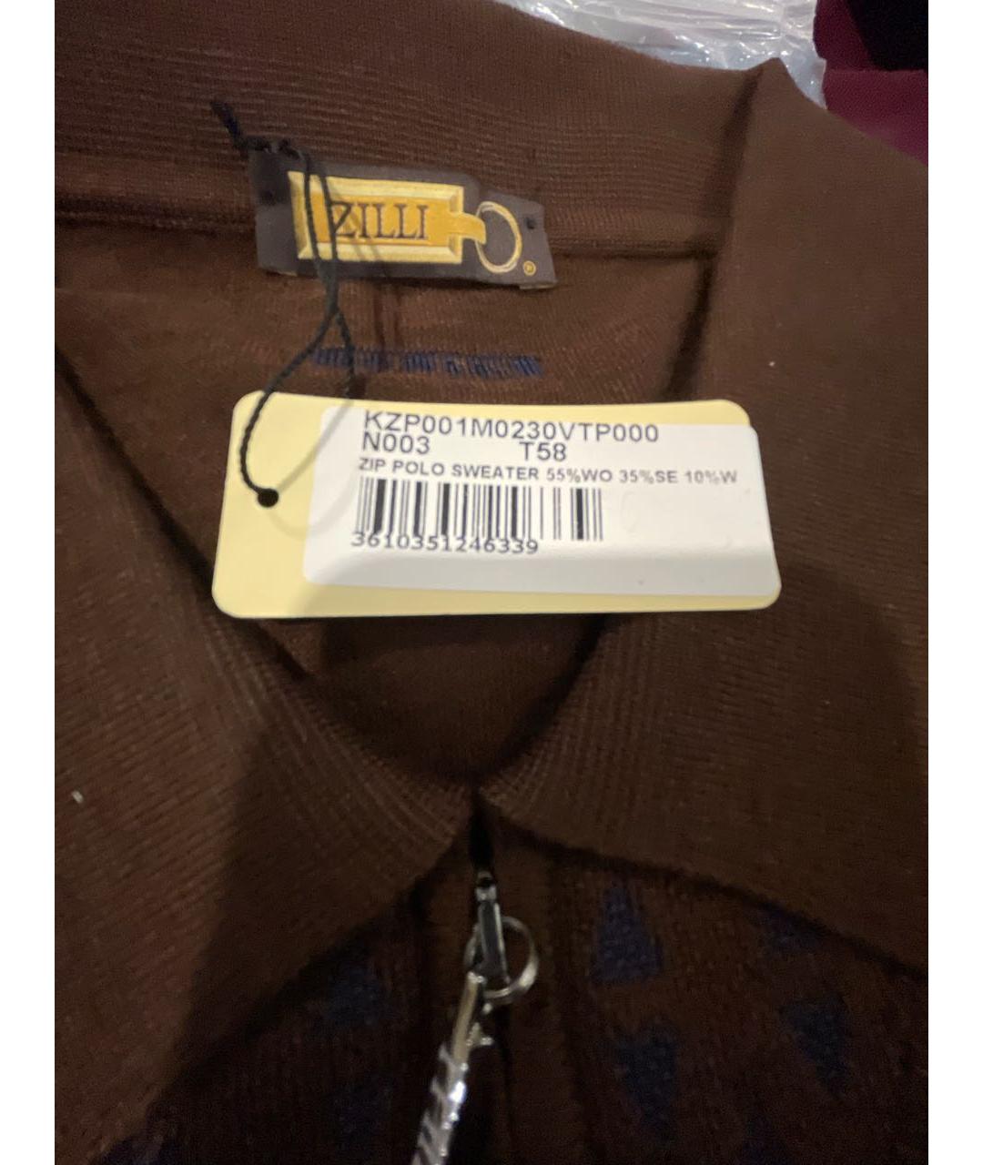 ZILLI Коричневый шерстяной джемпер / свитер, фото 5
