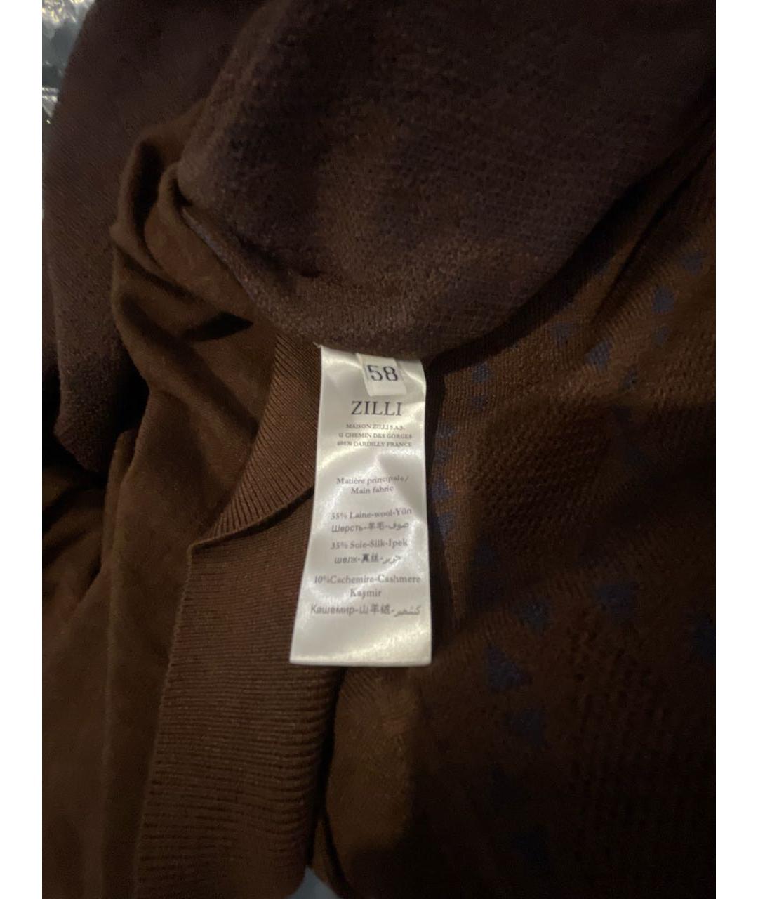 ZILLI Коричневый шерстяной джемпер / свитер, фото 6