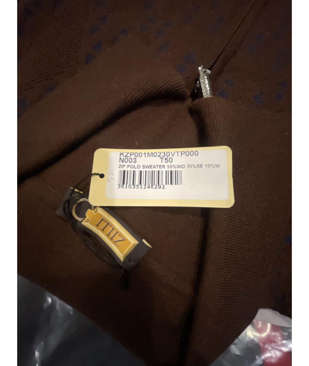 ZILLI Коричневый шерстяной джемпер / свитер, фото 9
