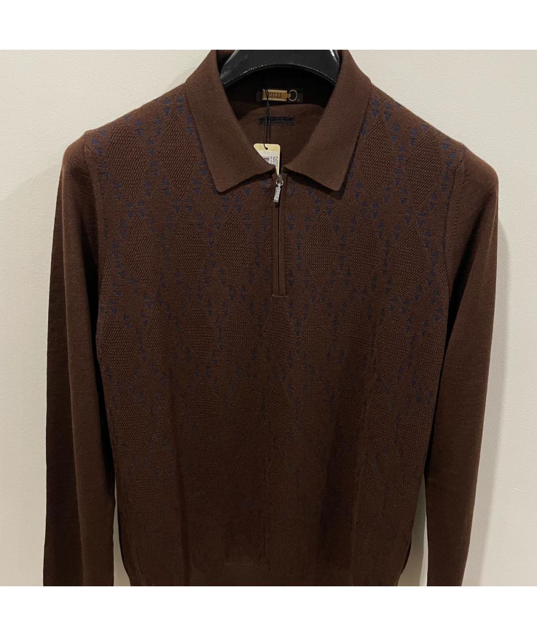 ZILLI Коричневый шерстяной джемпер / свитер, фото 7