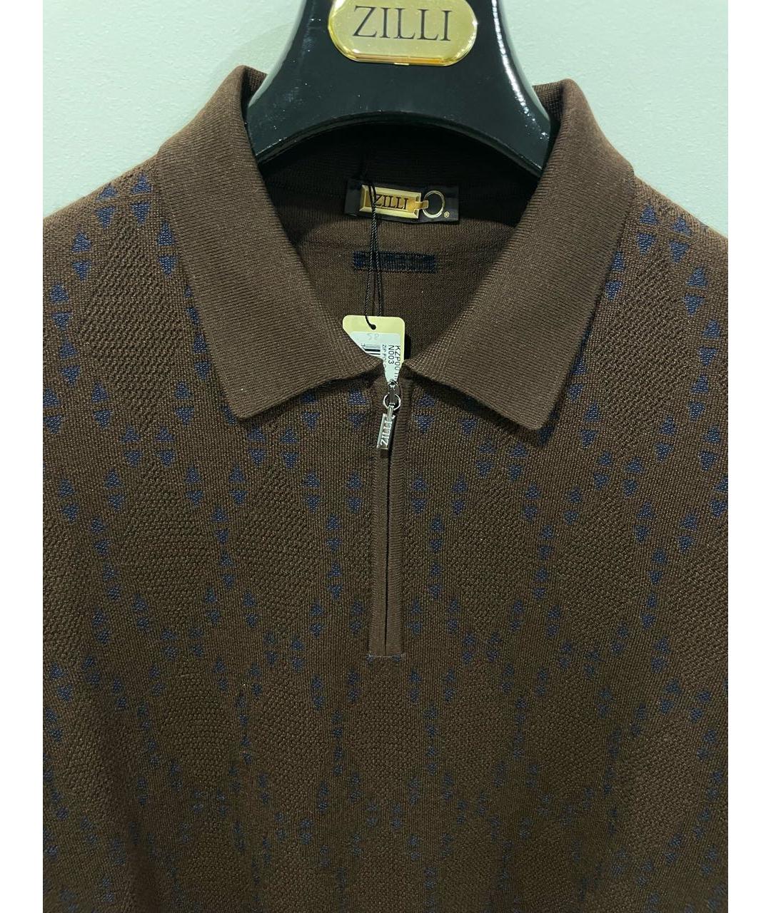 ZILLI Коричневый шерстяной джемпер / свитер, фото 3