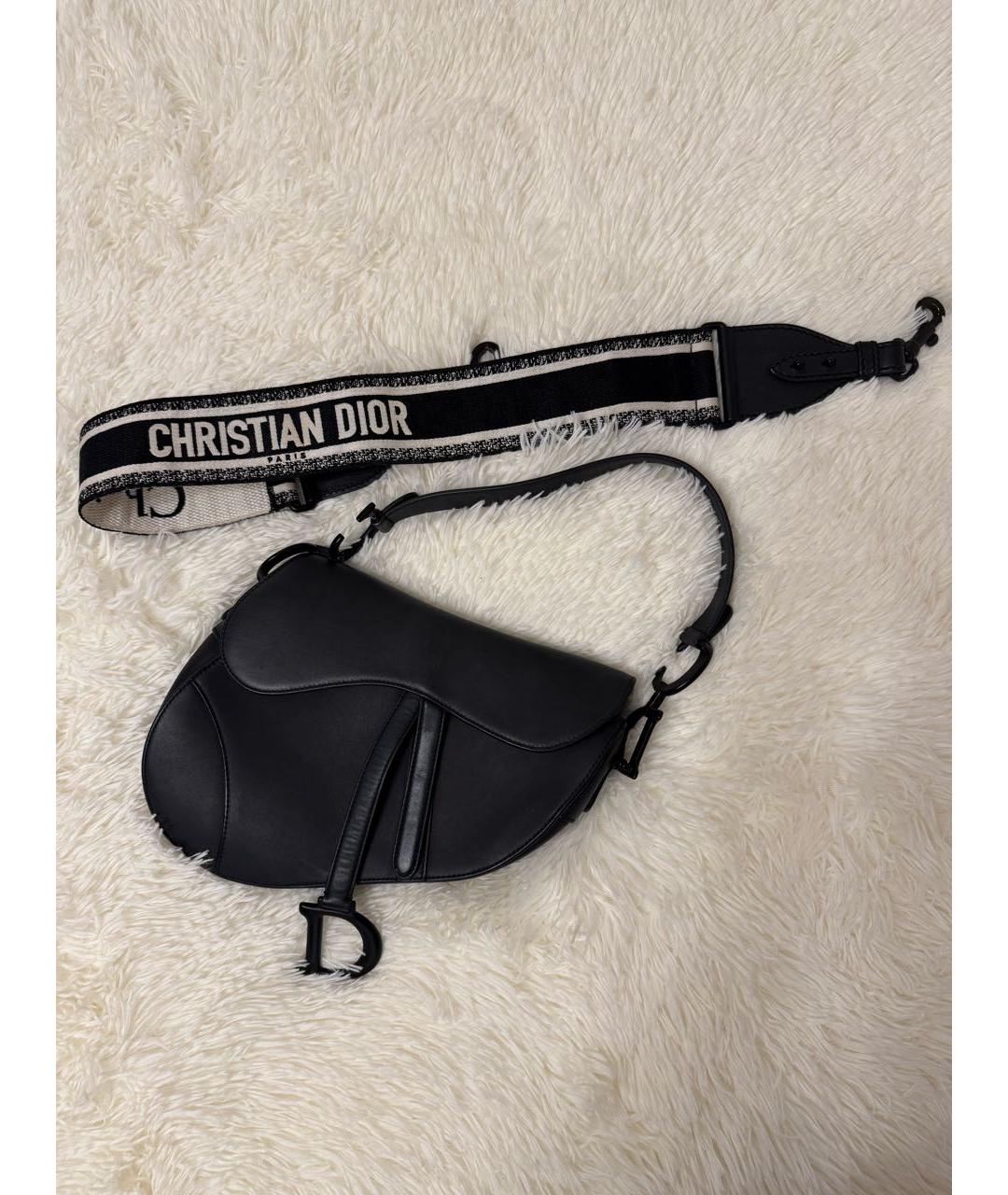 CHRISTIAN DIOR Черная кожаная сумка с короткими ручками, фото 7