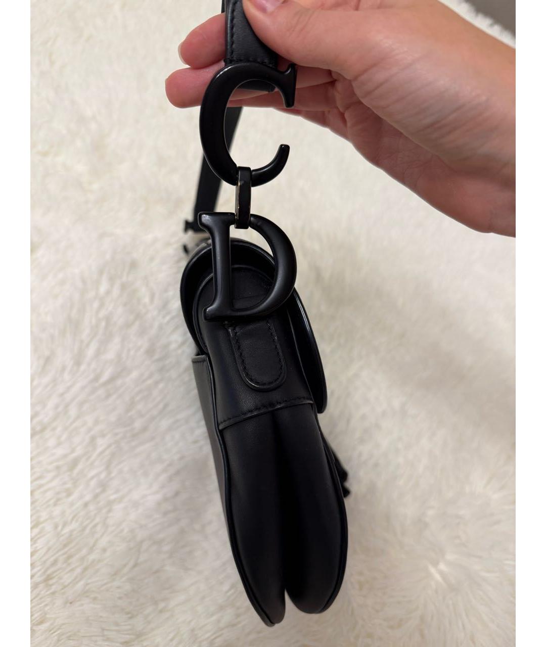 CHRISTIAN DIOR Черная кожаная сумка с короткими ручками, фото 6