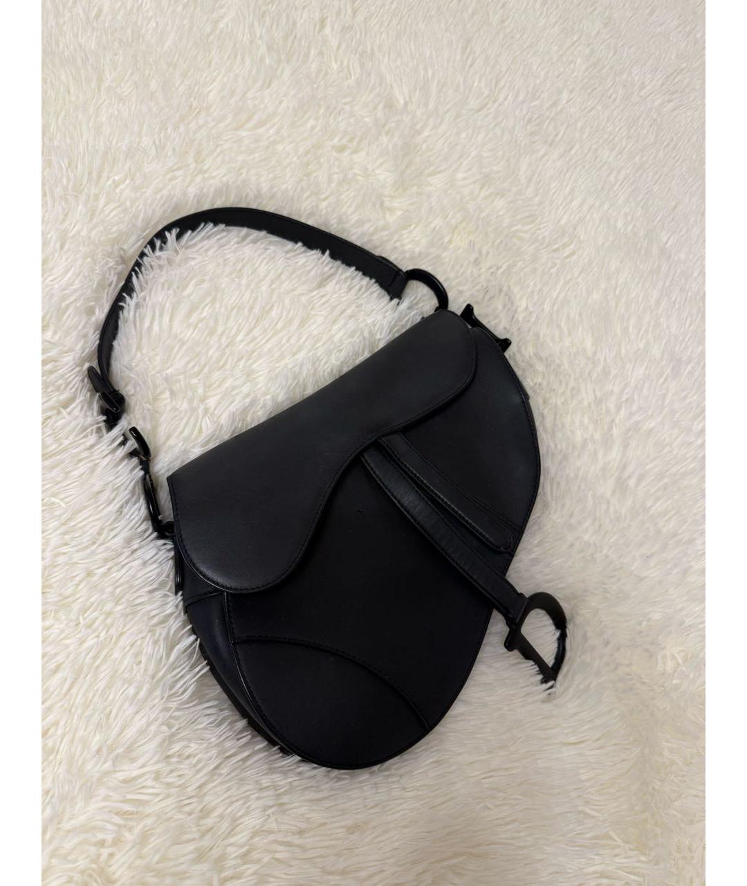 CHRISTIAN DIOR Черная кожаная сумка с короткими ручками, фото 8