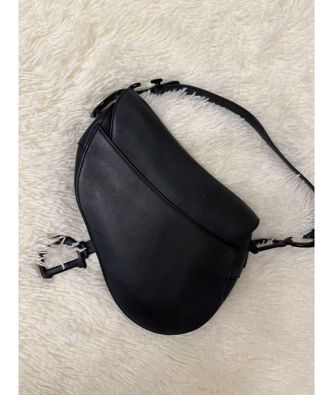 CHRISTIAN DIOR Черная кожаная сумка с короткими ручками, фото 3