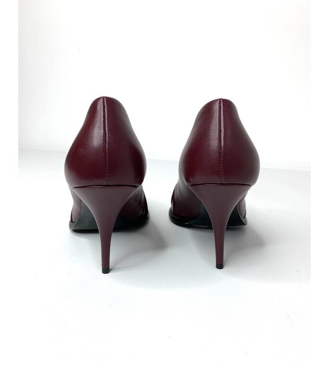 SPORTMAX Бордовые кожаные туфли, фото 4