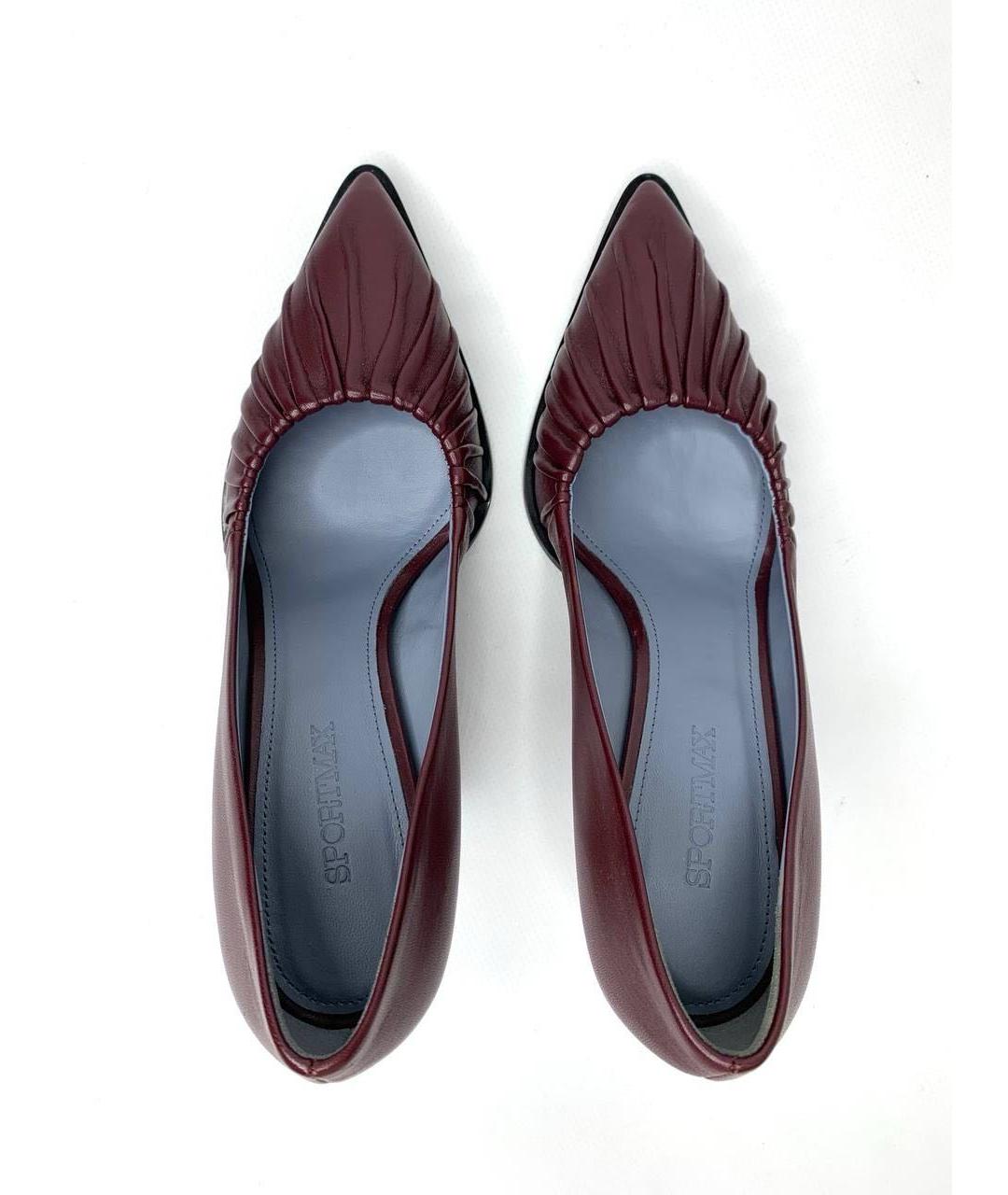 SPORTMAX Бордовые кожаные туфли, фото 3
