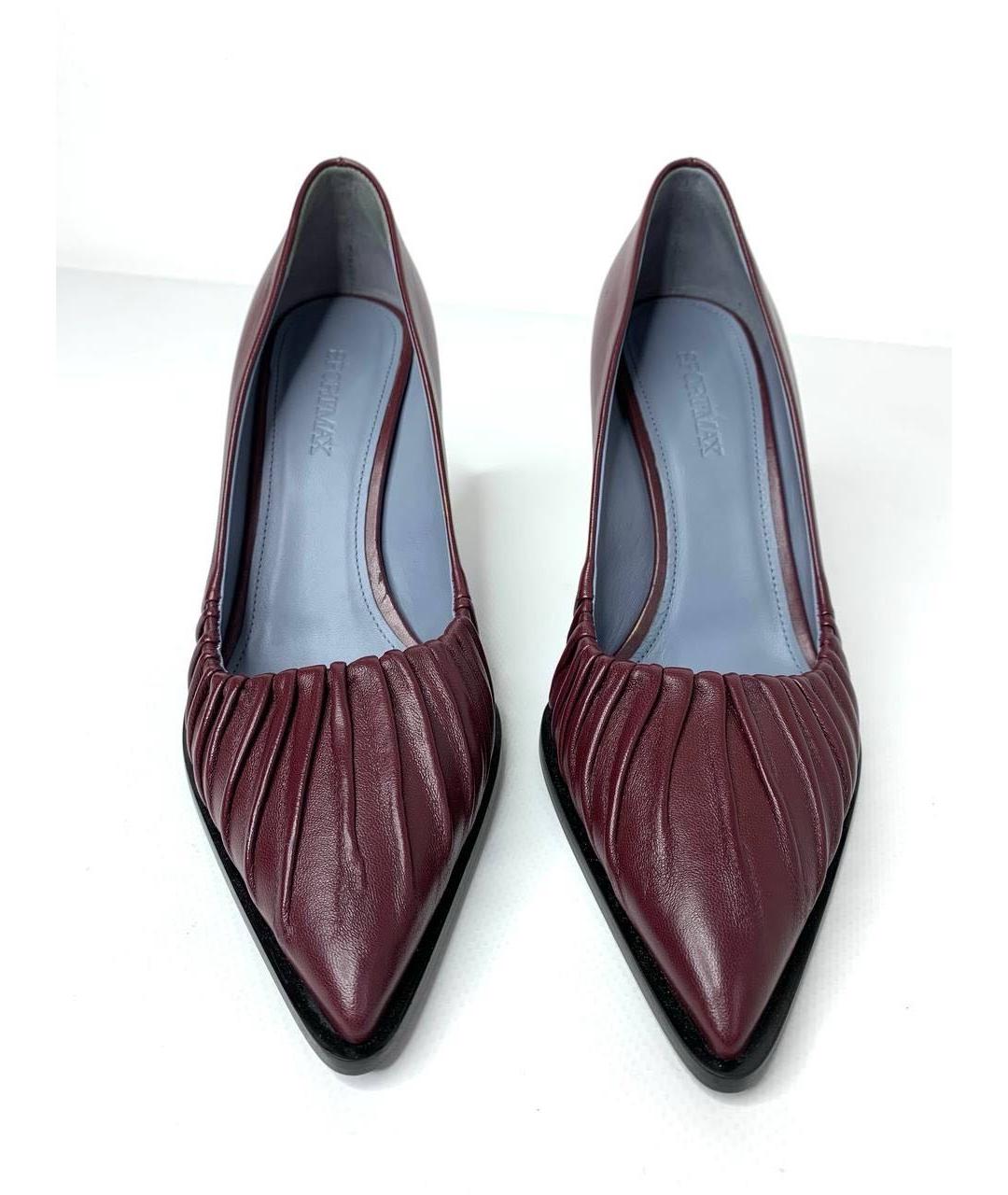 SPORTMAX Бордовые кожаные туфли, фото 2