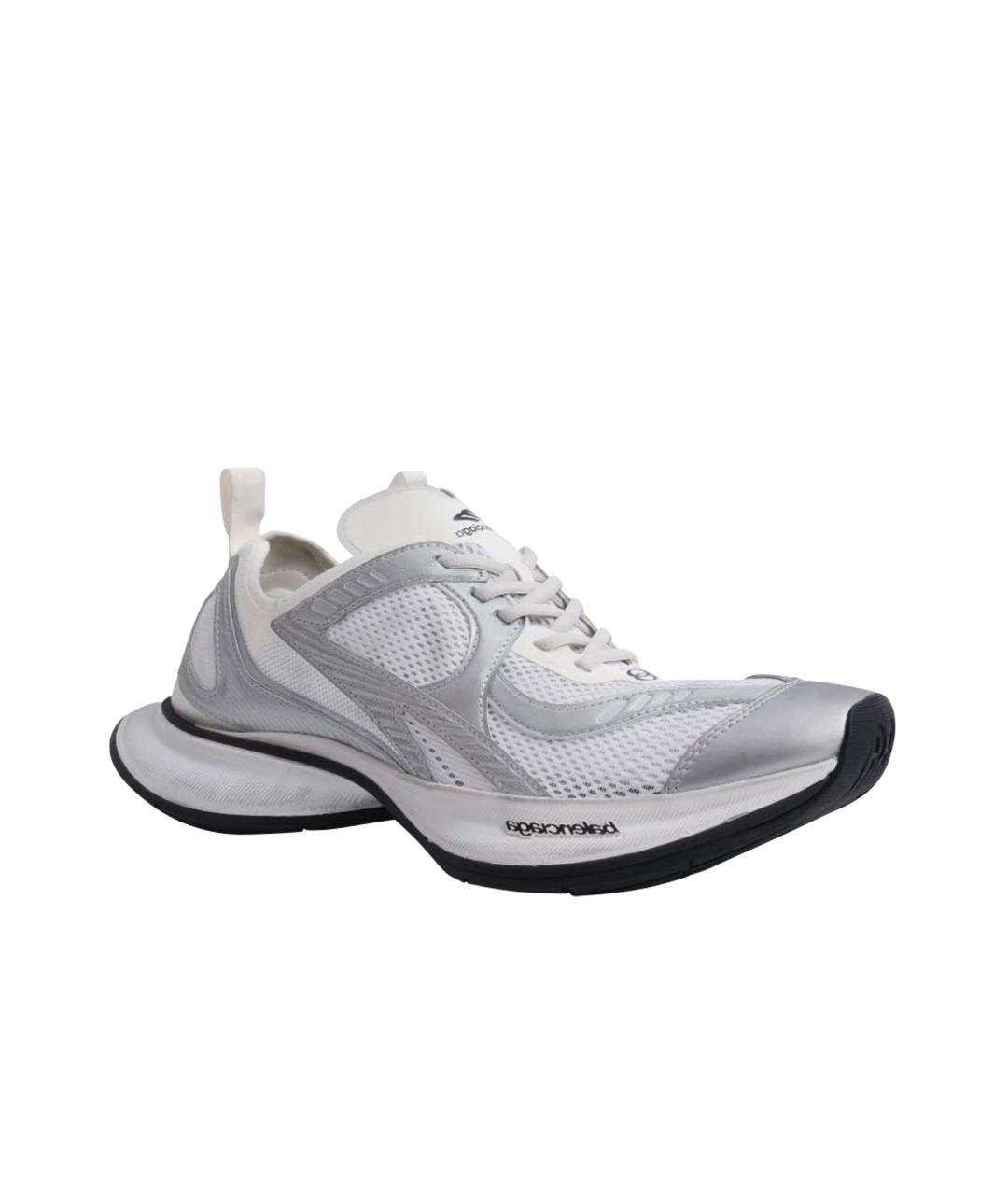 BALENCIAGA Серебряные текстильные кроссовки, фото 1