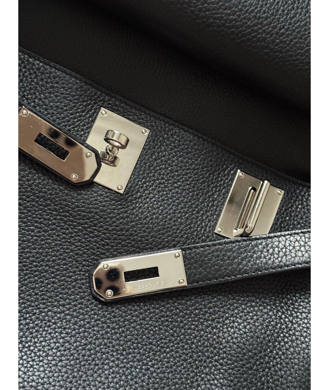 HERMES Черная кожаная сумка через плечо, фото 7