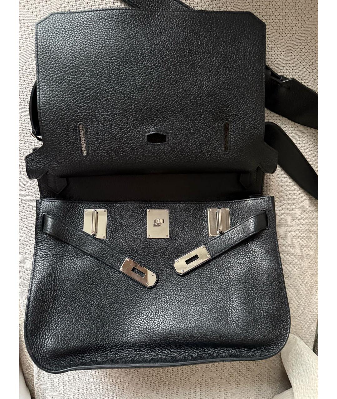 HERMES Черная кожаная сумка через плечо, фото 6
