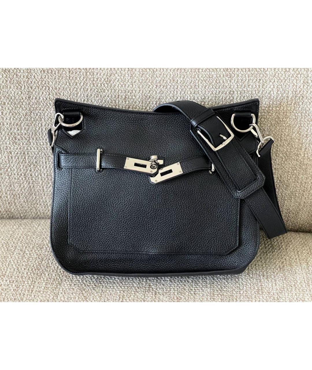 HERMES Черная кожаная сумка через плечо, фото 5