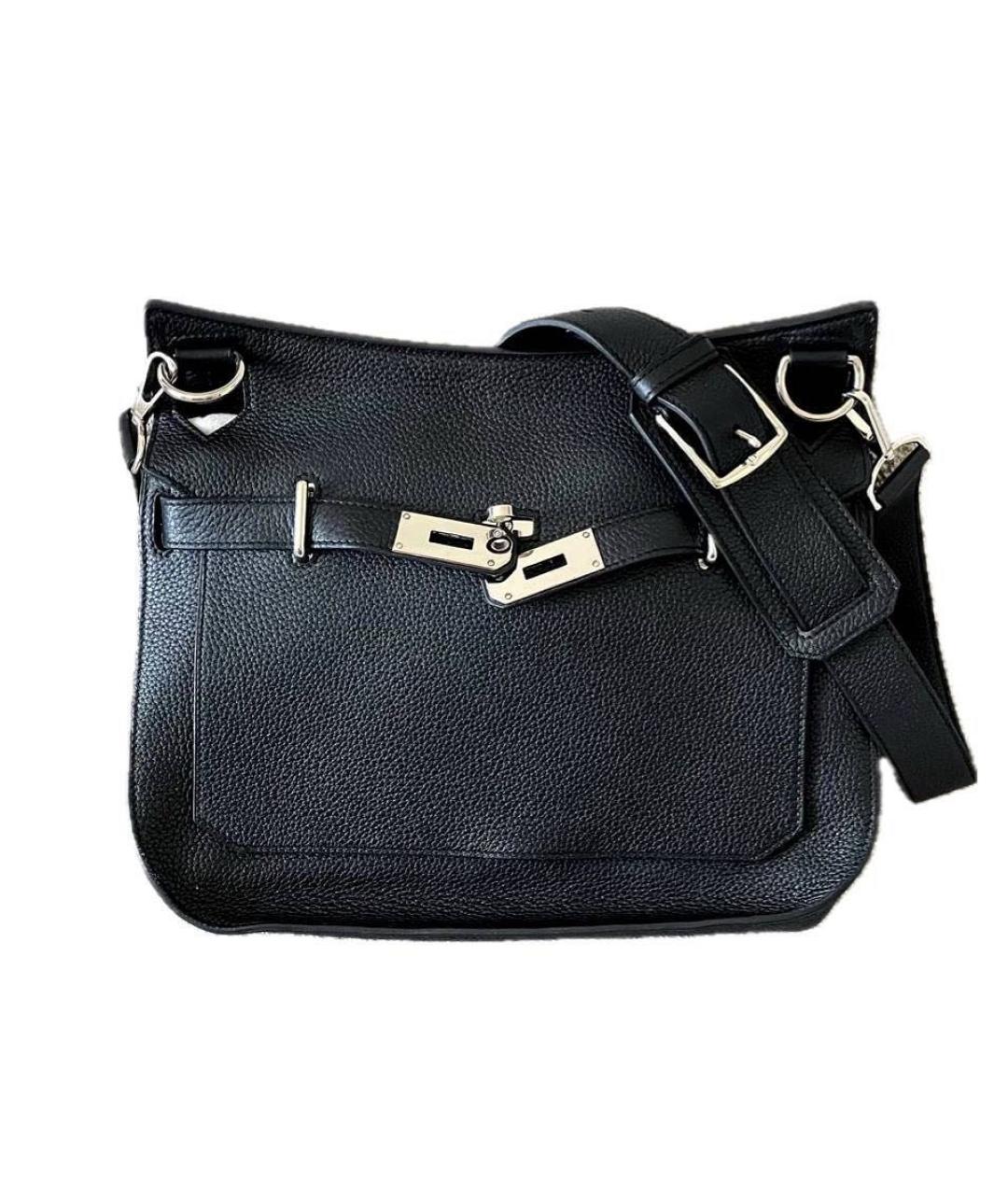 HERMES Черная кожаная сумка через плечо, фото 1