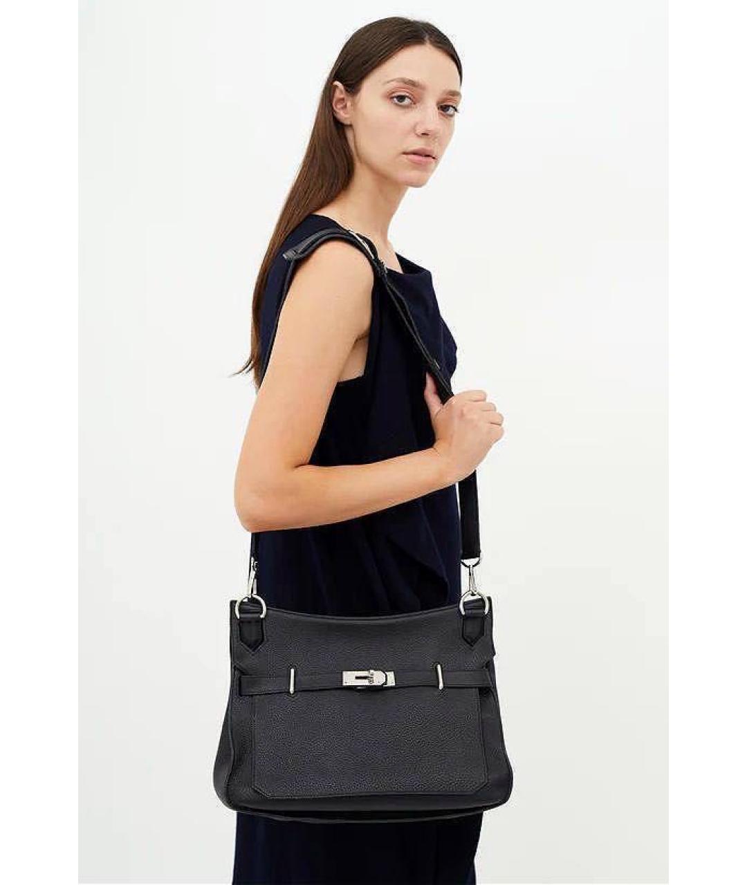 HERMES Черная кожаная сумка через плечо, фото 4