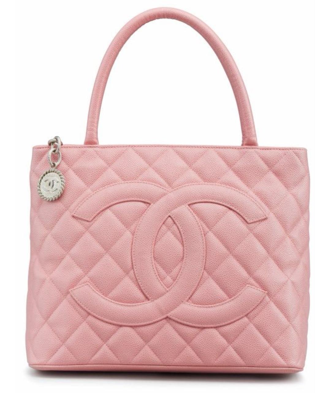 CHANEL Розовая кожаная сумка тоут, фото 1