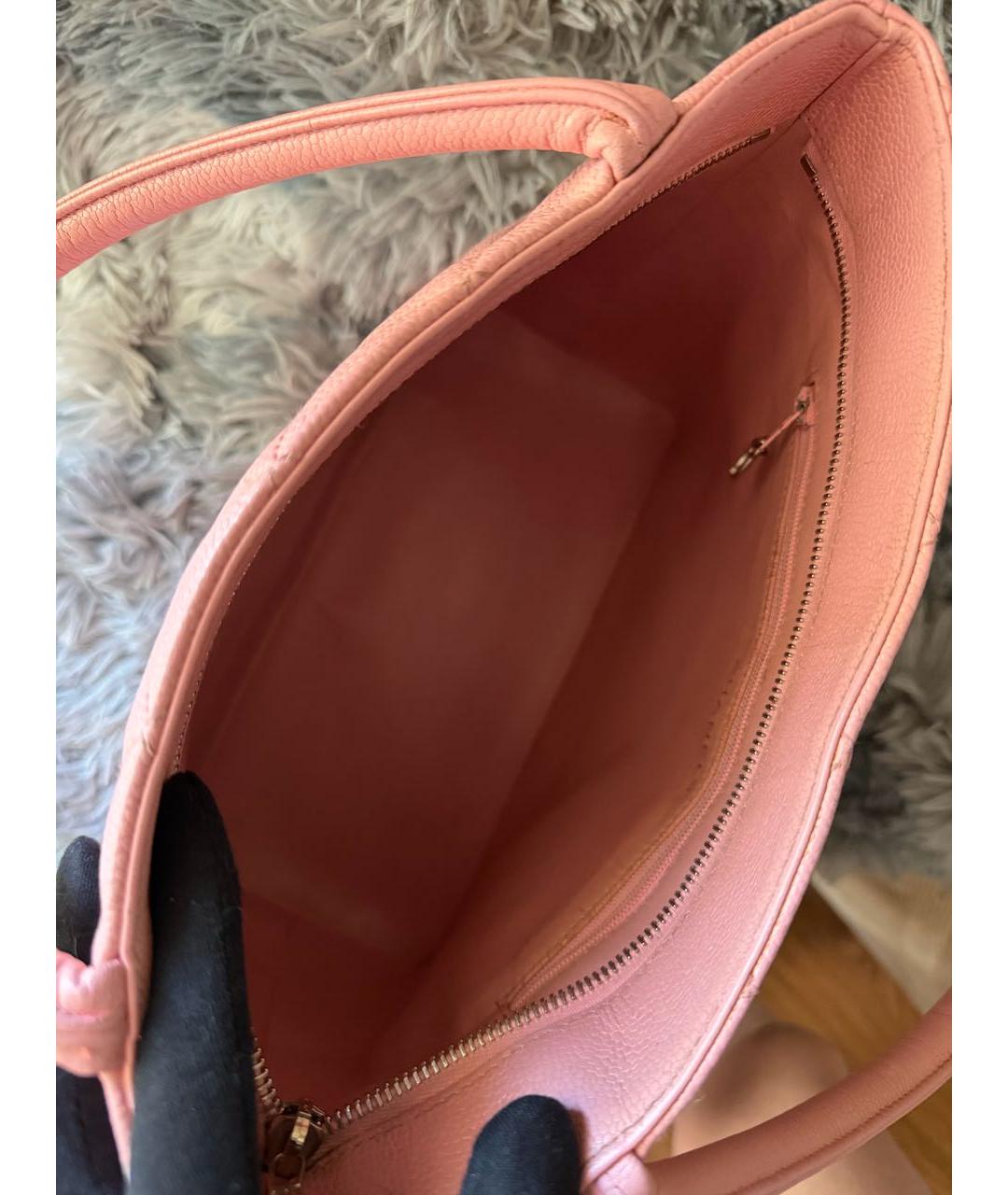 CHANEL Розовая кожаная сумка тоут, фото 5