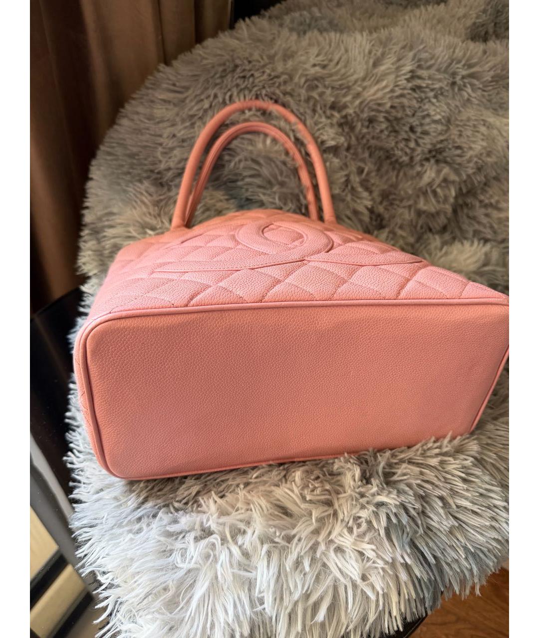 CHANEL Розовая кожаная сумка тоут, фото 4