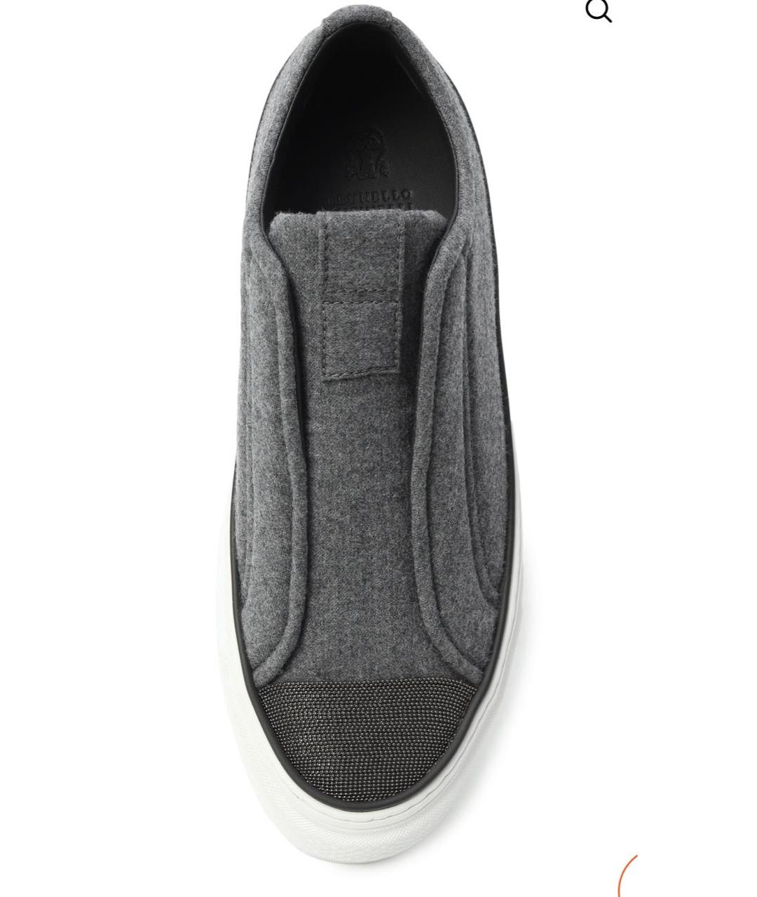 BRUNELLO CUCINELLI Серые текстильные слипоны, фото 3